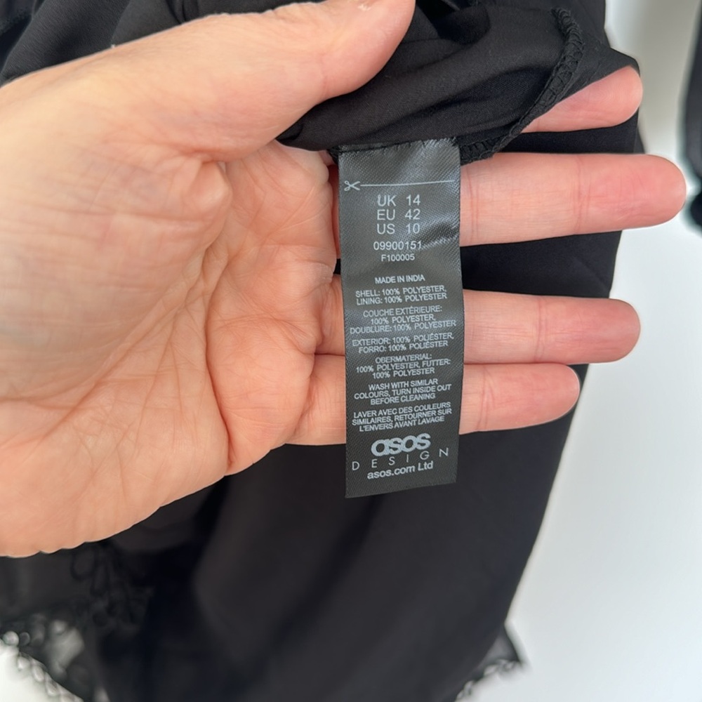 ASOS Black Ruffle Mini Dress - Picture 8 of 12